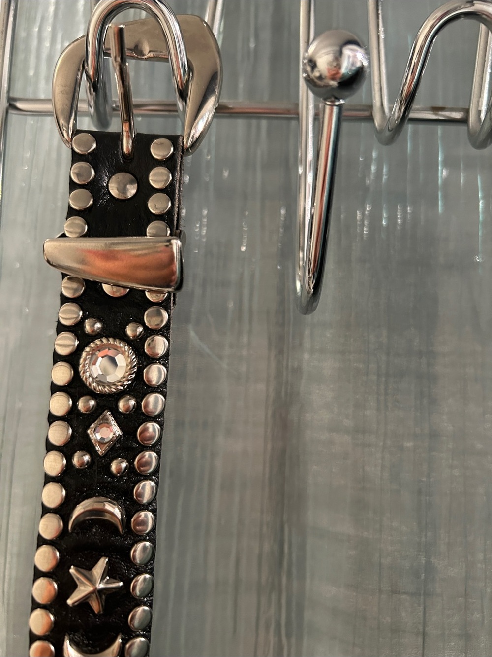 Kippys Black Studded Belt with Silver Accents